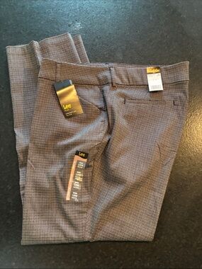 Lee Women’s 18W Petite Micro-Check Chinos NWT